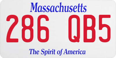 MA license plate 286QB5