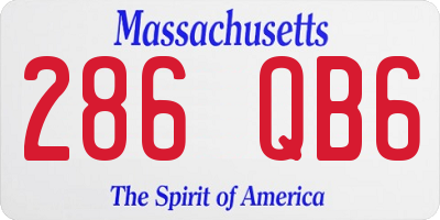 MA license plate 286QB6