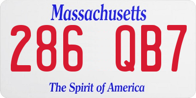 MA license plate 286QB7