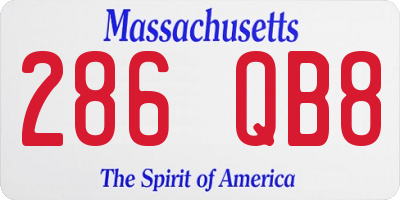 MA license plate 286QB8