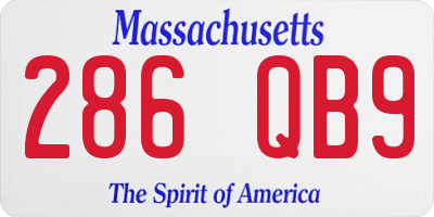 MA license plate 286QB9