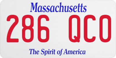 MA license plate 286QC0