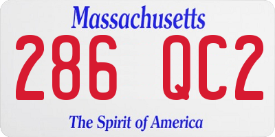 MA license plate 286QC2