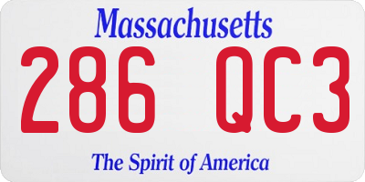 MA license plate 286QC3