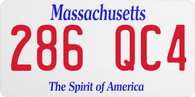 MA license plate 286QC4