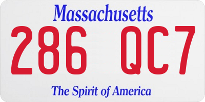 MA license plate 286QC7