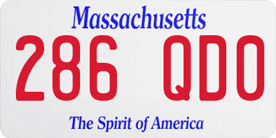 MA license plate 286QD0
