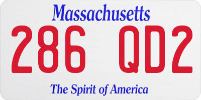 MA license plate 286QD2