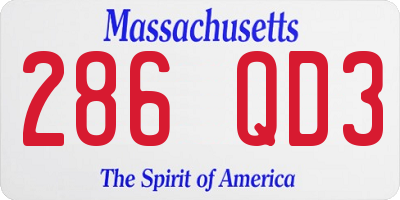 MA license plate 286QD3