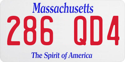 MA license plate 286QD4