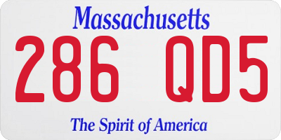 MA license plate 286QD5