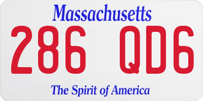MA license plate 286QD6