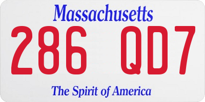 MA license plate 286QD7