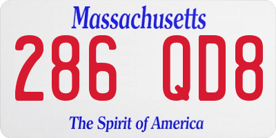 MA license plate 286QD8