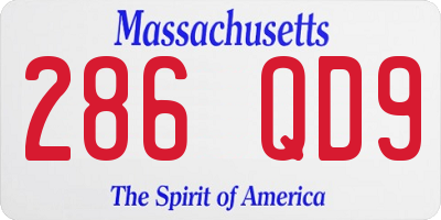 MA license plate 286QD9