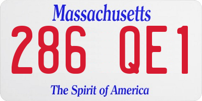 MA license plate 286QE1