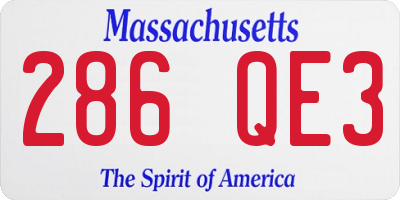 MA license plate 286QE3
