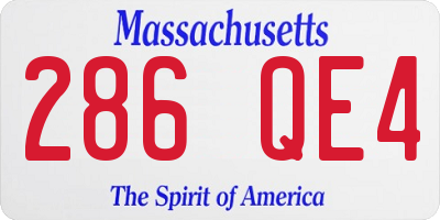 MA license plate 286QE4