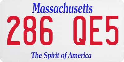 MA license plate 286QE5