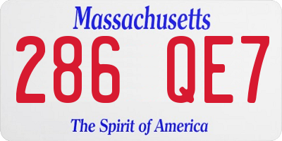 MA license plate 286QE7