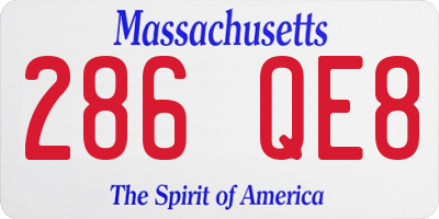 MA license plate 286QE8