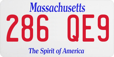 MA license plate 286QE9