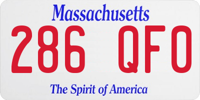 MA license plate 286QF0