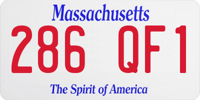 MA license plate 286QF1