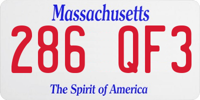 MA license plate 286QF3