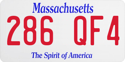 MA license plate 286QF4