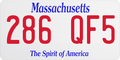 MA license plate 286QF5