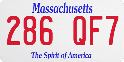 MA license plate 286QF7