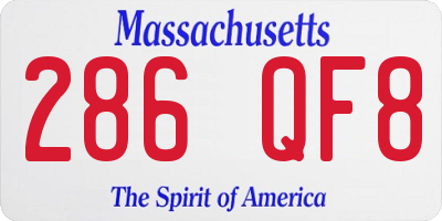MA license plate 286QF8