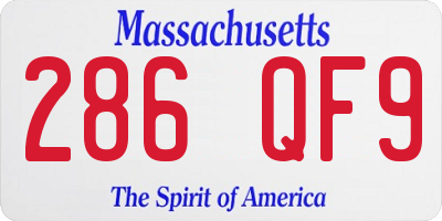 MA license plate 286QF9