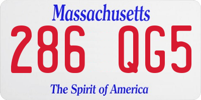 MA license plate 286QG5