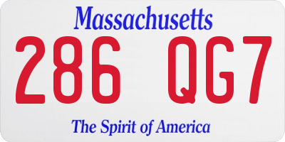MA license plate 286QG7