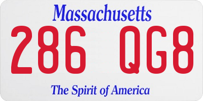 MA license plate 286QG8