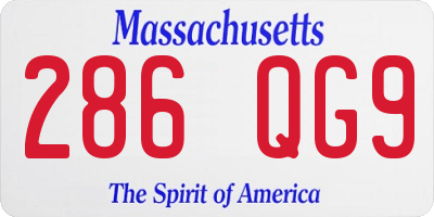 MA license plate 286QG9
