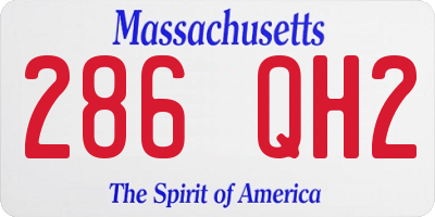MA license plate 286QH2