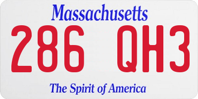MA license plate 286QH3