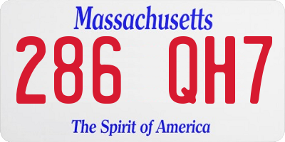 MA license plate 286QH7