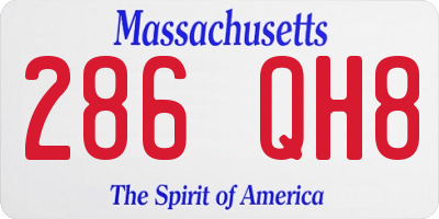 MA license plate 286QH8