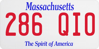 MA license plate 286QI0