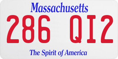 MA license plate 286QI2