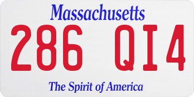 MA license plate 286QI4