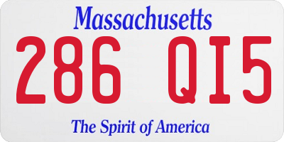MA license plate 286QI5