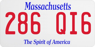 MA license plate 286QI6
