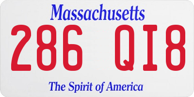 MA license plate 286QI8