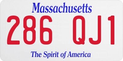 MA license plate 286QJ1