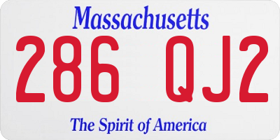 MA license plate 286QJ2